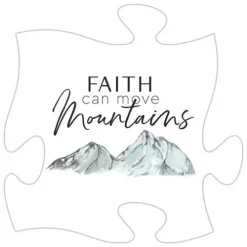 P GRAHAM DUNN P. Graham Dunn Faith Can Move Mountains Mini Puzzle Piece Wall Art