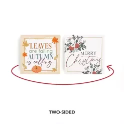 P GRAHAM DUNN P. Graham Dunn Double Sided Reversible Autumn/Christmas Block Sign