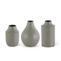 K&K Interiors Green Matte Small Metal Vase