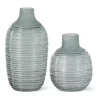 K&K Interiors Frosted Ribbed Bottle Neck Vases