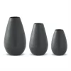 K&K Interiors Black Textured Metal Teardrop Vase